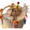 Korean INS romantic Su Niho Rain Silk Flower Bamboo Pick Birthday Cake Plug -in Little Bear Decoration Access accessory