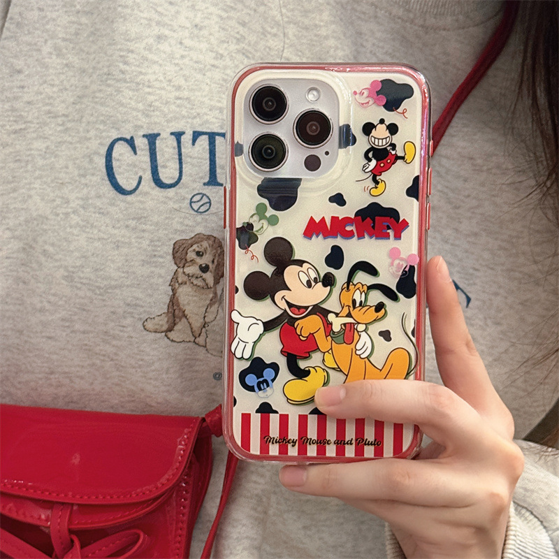 Dibujos animados divertidos Mickey Dog para Apple 15promax celebridad de Internet nueva funda para teléfono móvil 16pro 13/14 chica