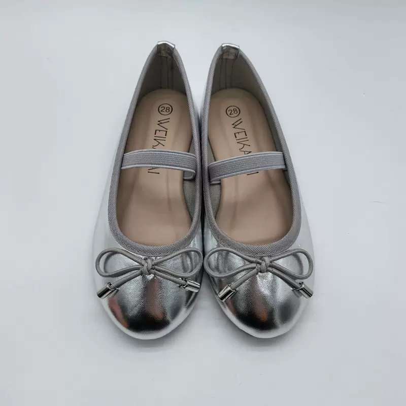 Silver fashionable shoes with bow, wholesale