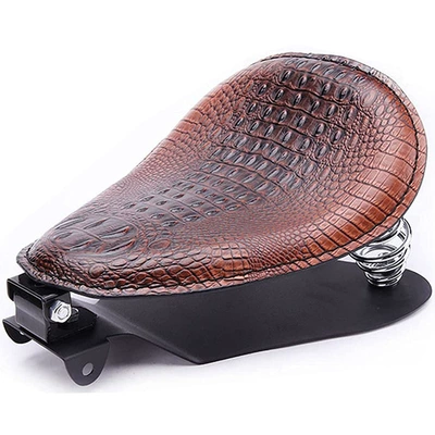 Motorcycle cushion modified Iron Horse 400 universal - crocodile-pattern-brown-2-cushion-with-iron-plate