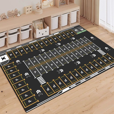 Avtomobil döşəmə paspasları — Mat Car Track Parking Lot - all-round-parking-lot-80x120cm-crystal-velvet-floor-mat