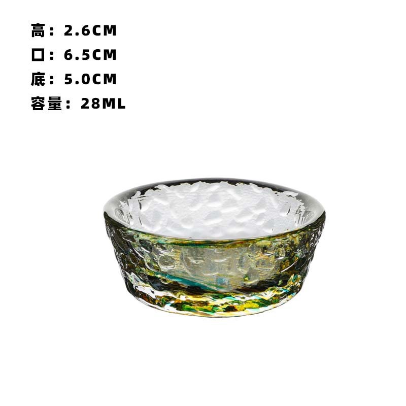Tazas de vidrio de color una variedad de tazas de sake de estilo creativo japonés tazas de vino de frutas tazas de vino de flores de melocotón tazas de té de vidrio