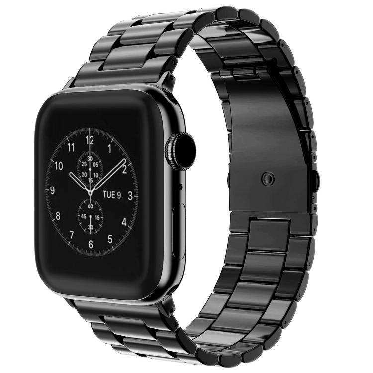 Para Apple Watch38 - 49mm tres cuentas correa de acero inoxidable diseño de hebilla plegable correa de metal de negocios