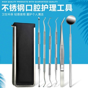 Stainless Steel Dental Dentist Tool Set Double-Head Probe Tooth Cleaning Tool Dental Care Tool