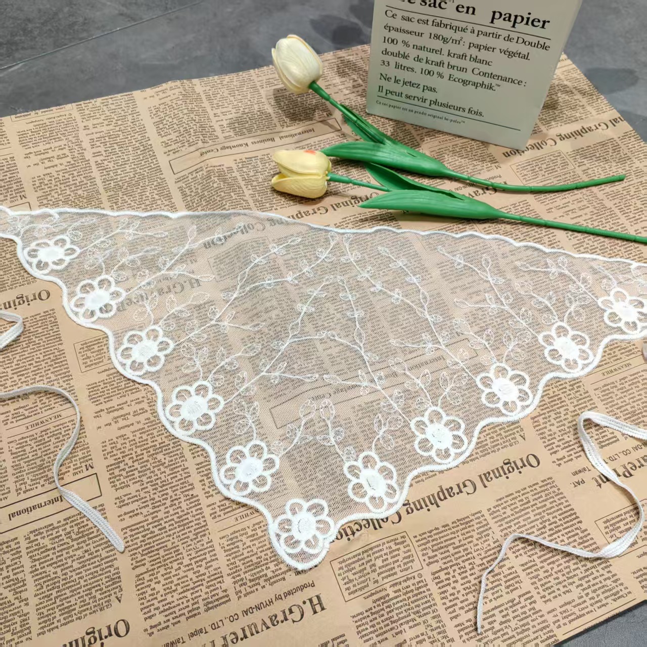 Lace tie turbanes dulces jeans accesorios de combinación