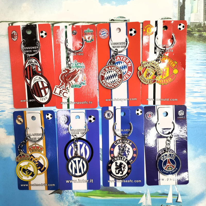 2026 Double-Sided Zinc Alloy Keychain Club Enamel Exquisite Ac Real Madrid Football Commemorative Car Key Pendant 2026 Double-Sided Zinc Alloy Keychain Club Enamel Exquisite Ac Real Madrid Football Commemorative Car Key Pendant