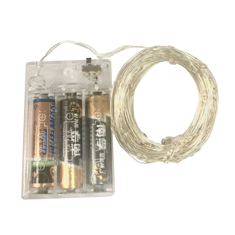 Cadena de luz de alambre de cobre LED control remoto caja de batería impermeable ramo de luz de alambre de cobre caja de regalo Navidad vacaciones luces decorativas al por mayor