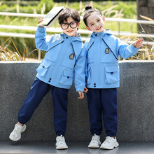 木偶巴士幼儿园园服春秋冬三件套冲锋衣校服套装小学生班服学院风