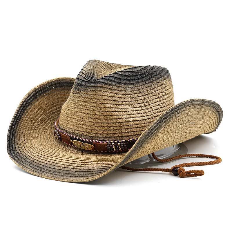 Straw Hat Hats Type Unisex Retro Solid Color Big Eaves Straw Hat