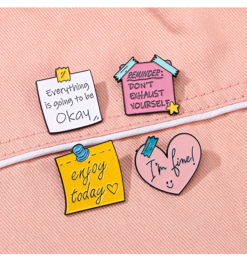 Casual, Daily Occasion Cute Pin Letter Heart Shape Alloy Enamel Unisex Brooches