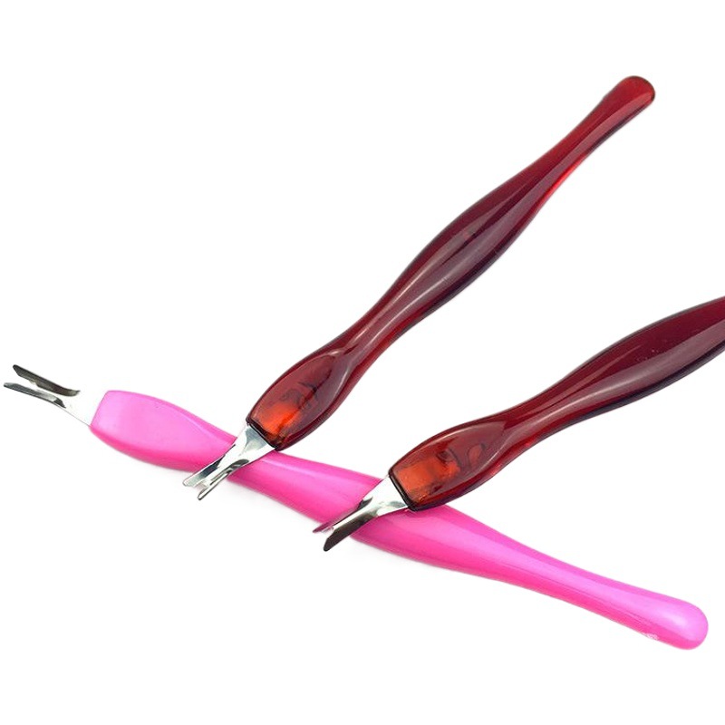 Fábrica directa uñas piel muerta empuje Acero inoxidable piel muerta tenedor exfoliante manicura piel muerta pala en stock suministro