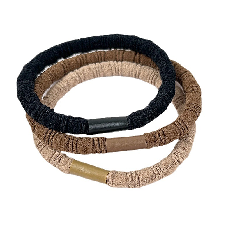 Estilo coreano de alta elástica duradera banda de pelo de las niñas corbata de pelo accesorios para el cabello no lastiman banda de pelo grueso adulto cola de caballo fijo banda de goma