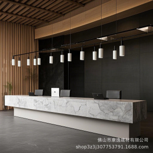 Acrylic Artificial Stone Reception Desk Manufacturer Wholesale Foreign Trade Processing Reception Special-Shaped Front Desk