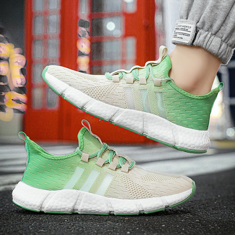 Spring and Autumn New Putian Popcorn Men's Shoes Flying Mesh Shoes Stomp Feeling Soft Sole Breathable Running Sports Shoes