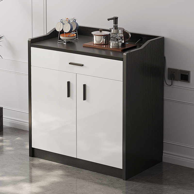 Wooden Tea Cabinet Simple Modern Sideboard Cabinet Storage Cabinet Kitchen Bowl Cabinet Living Room Integrated Wall Cabinet