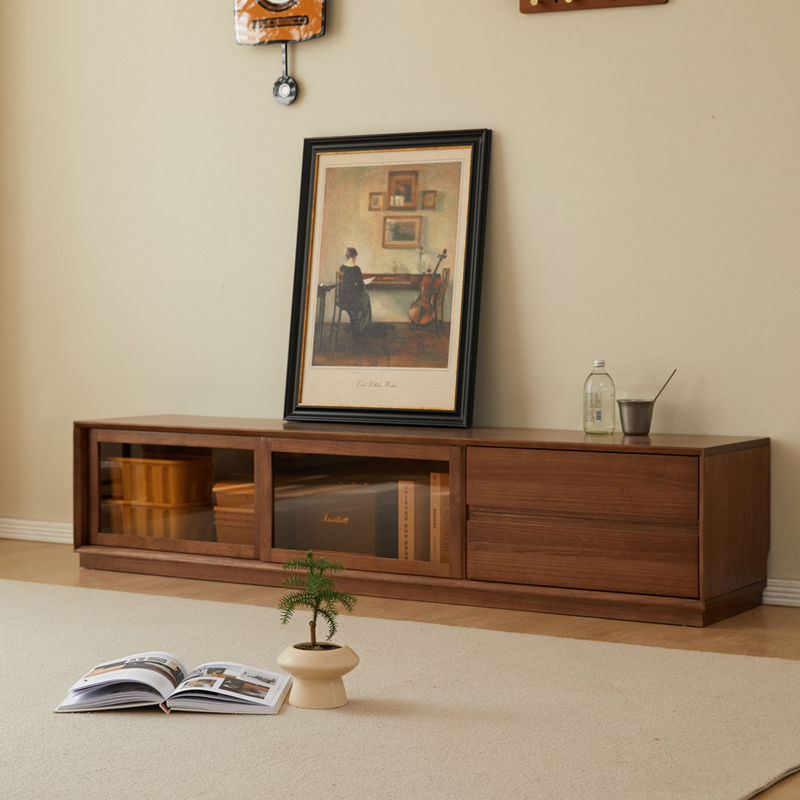 Coffee Table Tv Cabinet Combination Light Luxury Living Room Home Small Apartment All Solid Wood New Chinese Style Bedroom Tv Cabinet Complete