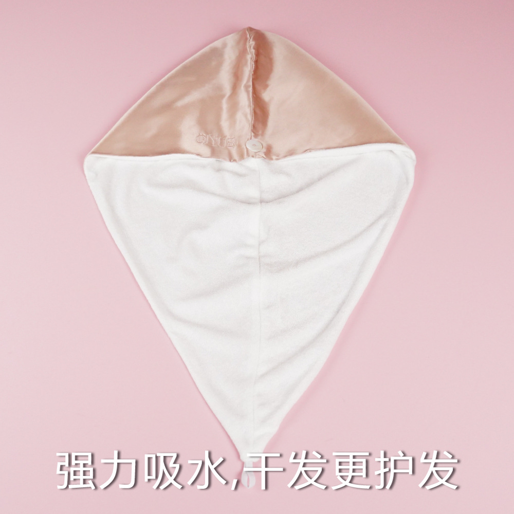 (2개) 브랜드 드라이 헤어 캡 실크 대나무 섬유 드라이 헤어 샤워 캡 헤어 캡 실크 뽕나무 실크 샤워 캡 유럽과 미국에서 인기있는 더블 레이어
