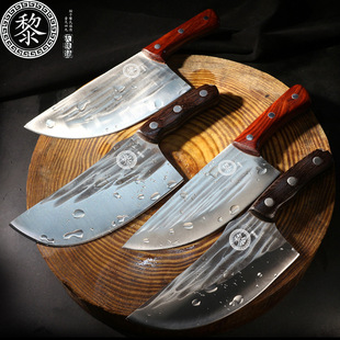 Handmade forged pork knife kitchen knife hotel chef special chopping knife bone knife slicing knife stainless steel Longquan