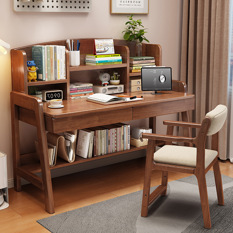 Mesa de estudio de niños de madera maciza mesa de escritorio estante de escritorio de escritorio de dormitorio de estudiantes de secundaria y secundaria