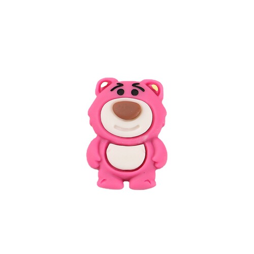 Creative cute strawberry bear diy cream glue phone case accessories m bean bear strawberry resin accessories