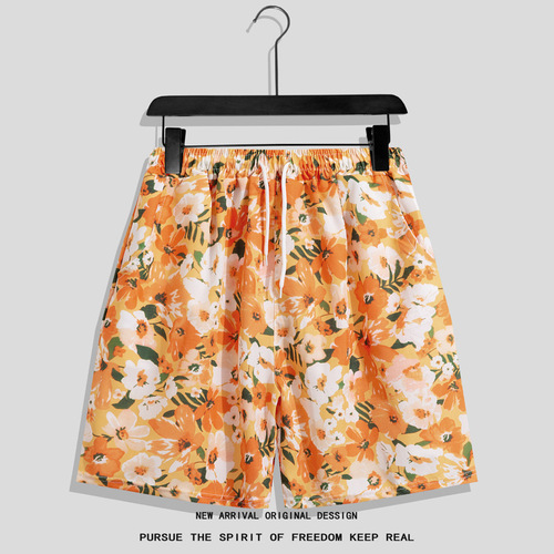 Hawaiian floral shirt beach set, summer thin version, Sanya tourism for men and women, couple size, loose casual five-pocket pants