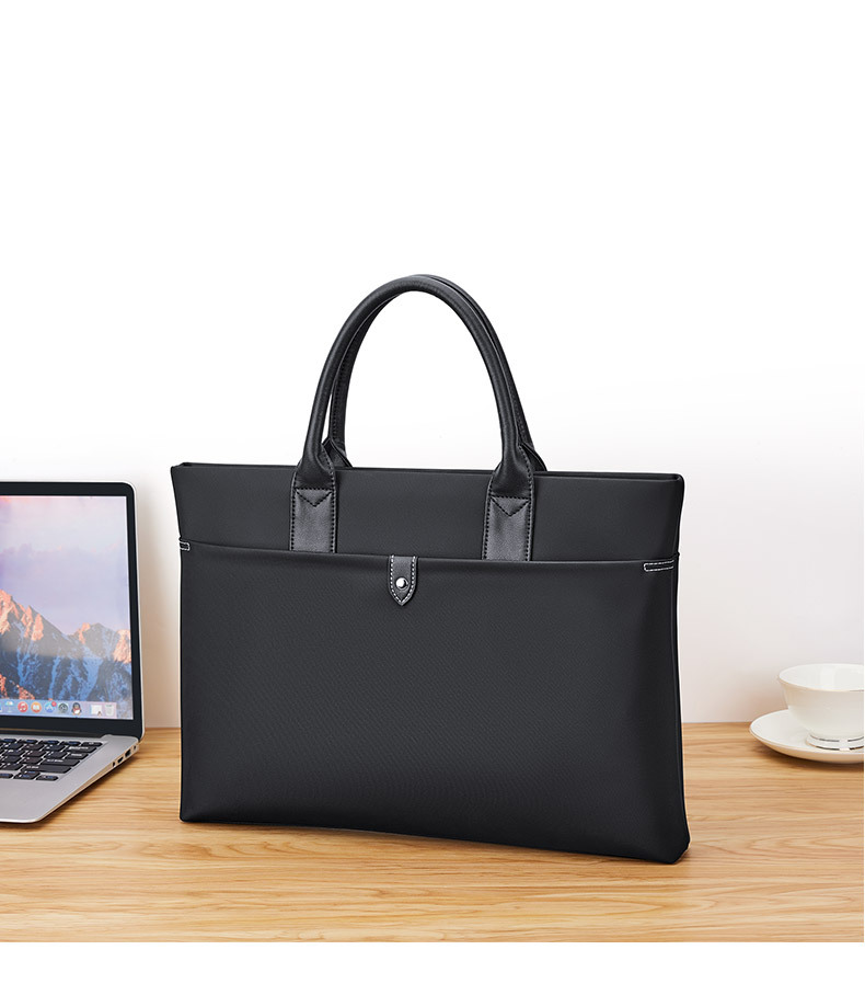 Cặp công sở nam vải Oxford chống thấm, nhiều ngăn đựng laptop 15 inch — Màu đen, màu xanh, Hồng, Màu nâu chi tiết 9