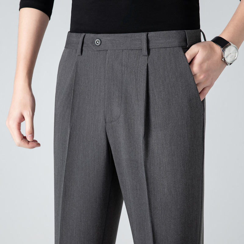 Men's Invisible Elastic Waist Dress Pants, 2025 New Style, All Seasons, High-End Elastic Waist Casual Suit Pants