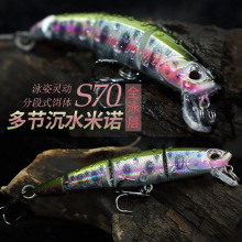 6 Colors Shallow Diving Minnow Lures Sinking Hard Plastic Baits Fresh Water Bass Swimbait Tackle Gear