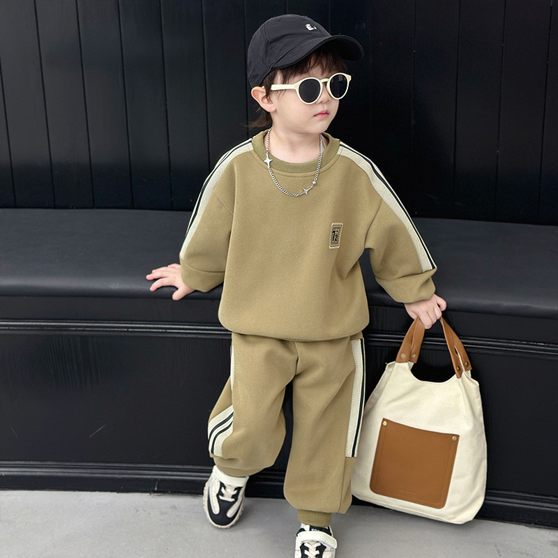 2024 nueva ropa para niños, traje de otoño para niños, ocio para niños, estilo occidental, niño, bebé, primavera y otoño de dos piezas