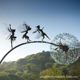 Cross-Border Amazon Dandelion Dancing with Flower Fairy Robin White Silk Elf Sculpture Metal Craft Plug-In