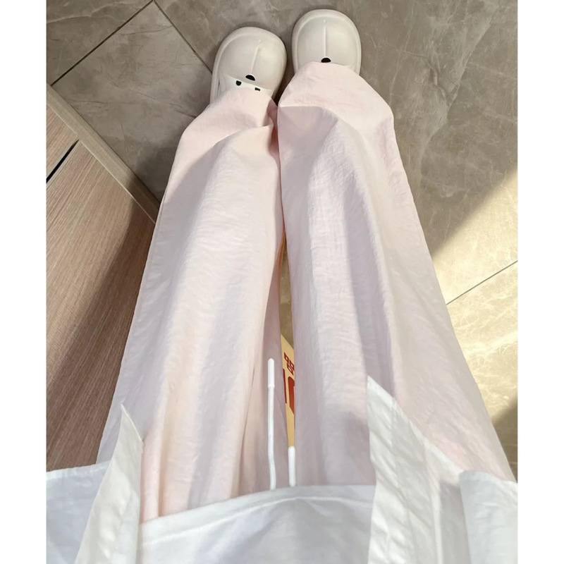 Pink Milk Silk Yamamoto Pants for Women, Spring/Summer 2026 New Style, Casual Loose High-Waisted Petite Ice Silk Wide-Leg Pants