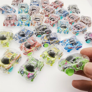 Double-Decker Graffiti Car, Transparent Graffiti Car, Mini Car, Toy Car That Boys and Girls Like, Cross-Border Best-Selling Gashapon
