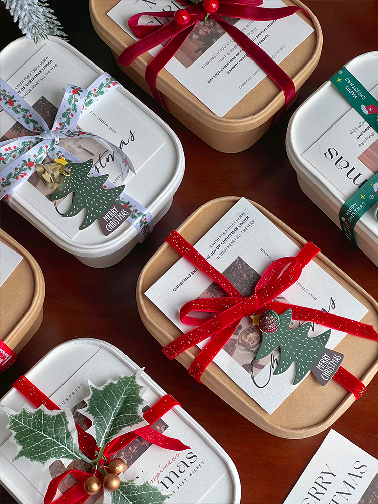 圣诞节翻糖霜曲奇饼干包装盒糖果蛋糕下午茶甜点玛德琳便当打包盒