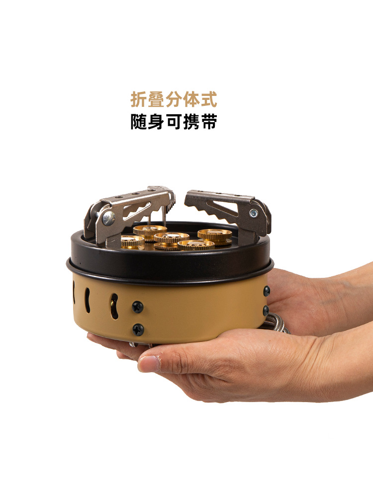 Acampar al aire libre estufa portátil estufa de gas de picnic de alta potencia estufa de cinco cabezas estufa de barbacoa estufa de gas a prueba de viento