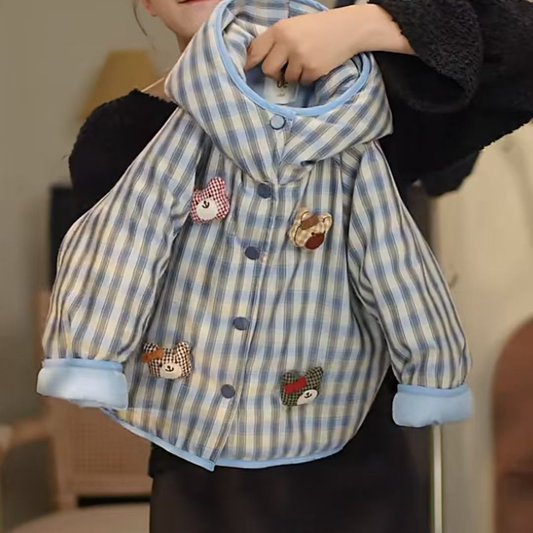 儿童冬季新款棉服2024男女童外穿洋气休闲加厚夹棉防寒潮棉衣外套