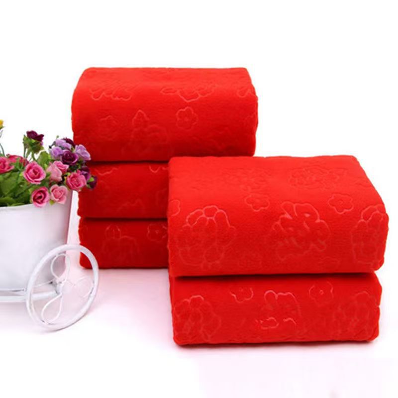 Manufacturer Wholesale Big Red Rose Wedding Towel Wedding Return Gift Towel Non-Shedding Non-Fading Red Towel Manufacturer Wholesale Big Red Rose Wedding Towel Wedding Return Gift Towel Non-Shedding Non-Fading Red Towel