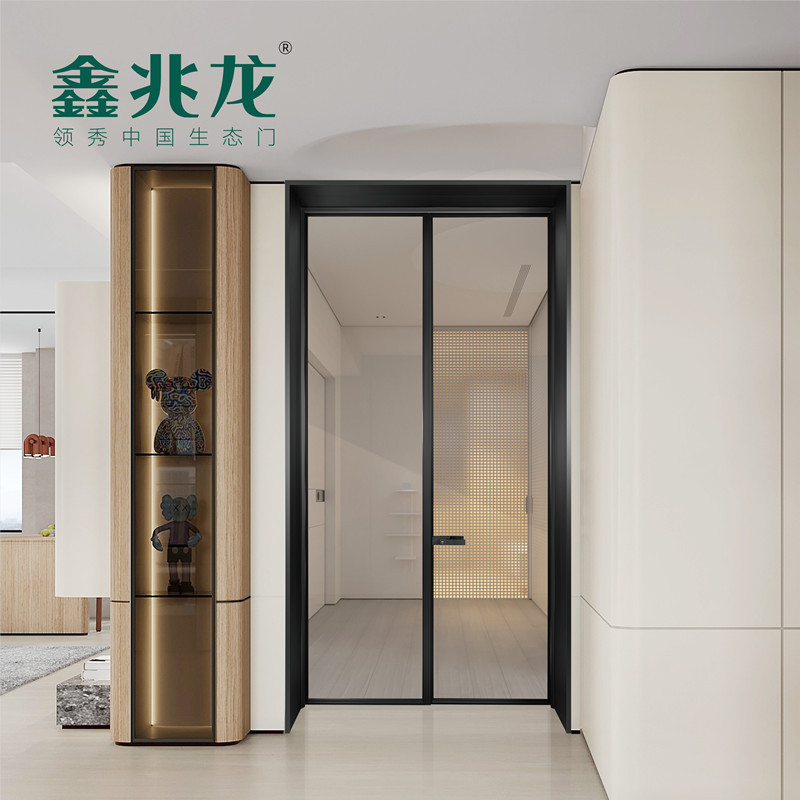 平面款平开玻璃门铝材单双开门子母门型材对开门铝材天地插销五金