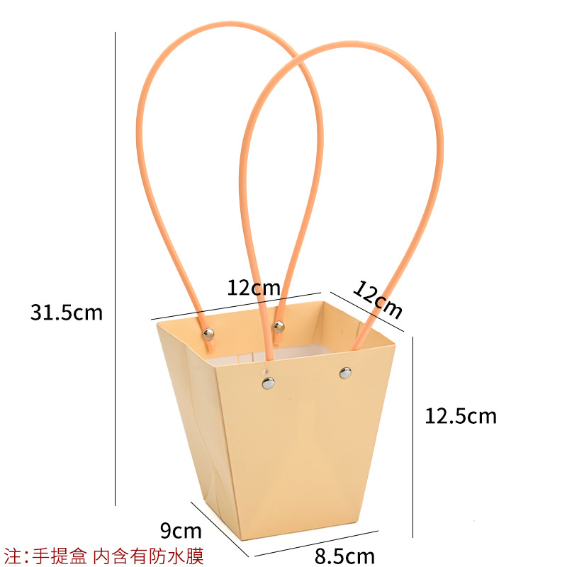 Bolso especial transfronterizo para flores, descuento al por mayor, bolsa trapezoidal de papel kraft impermeable, bolsa de embalaje de regalo, bolsa de ramo