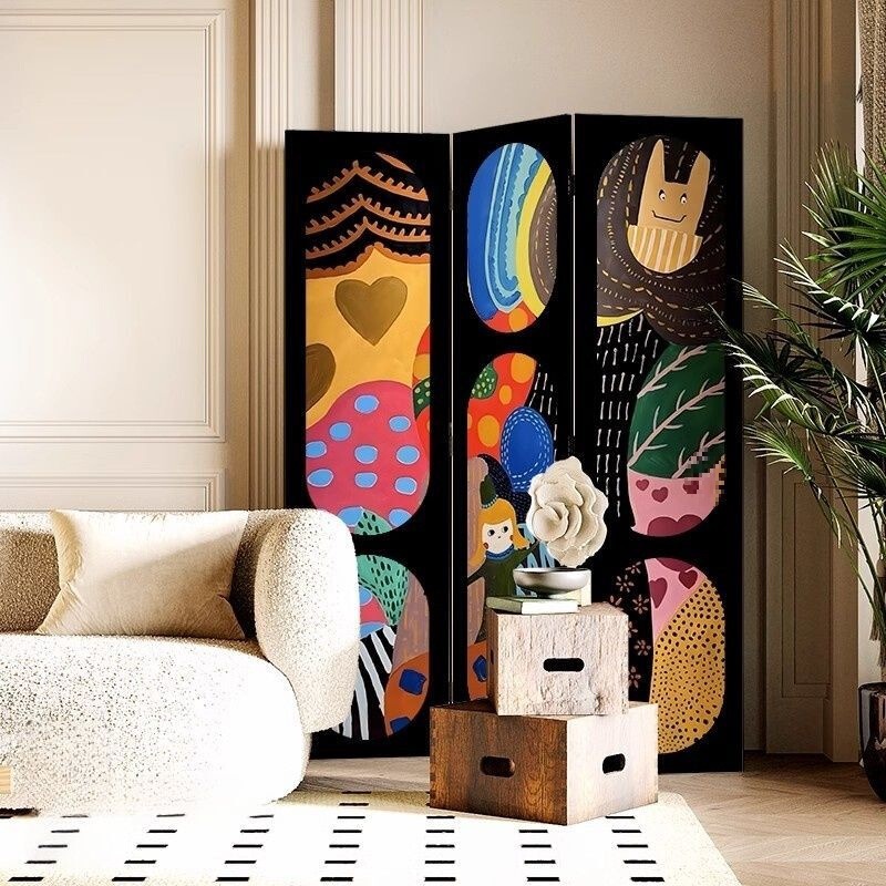 Dopamine French-Style Retro Light Luxury Screen Partition for Living Room, Bedroom, Entryway, Small Apartment, Movable Decorative Folding Screen Dopamine French-Style Retro Light Luxury Screen Partition for Living Room, Bedroom, Entryway, Small Apartment, Movable Decorative Folding Screen