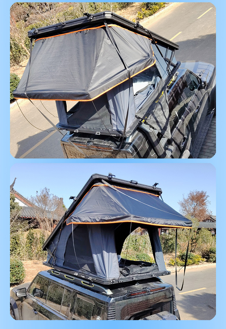 Factory Customized Thin Roof Tent, No Need to Build Suv Vehicle-Mounted Quick-Open Fully Automatic Camping Style Hard-Top High-Cover Tent