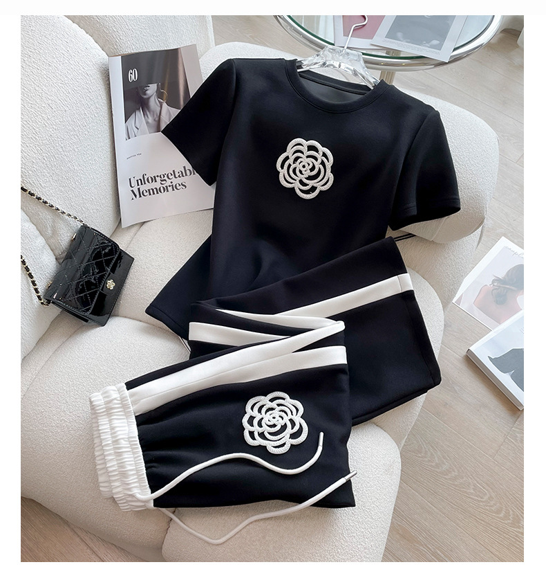 Women's Clothing Style Sports Suit For Women Summer New Style High End Fashion Style Age Reducing Wide Leg Pants Two Piece Suit_ecoleips.com