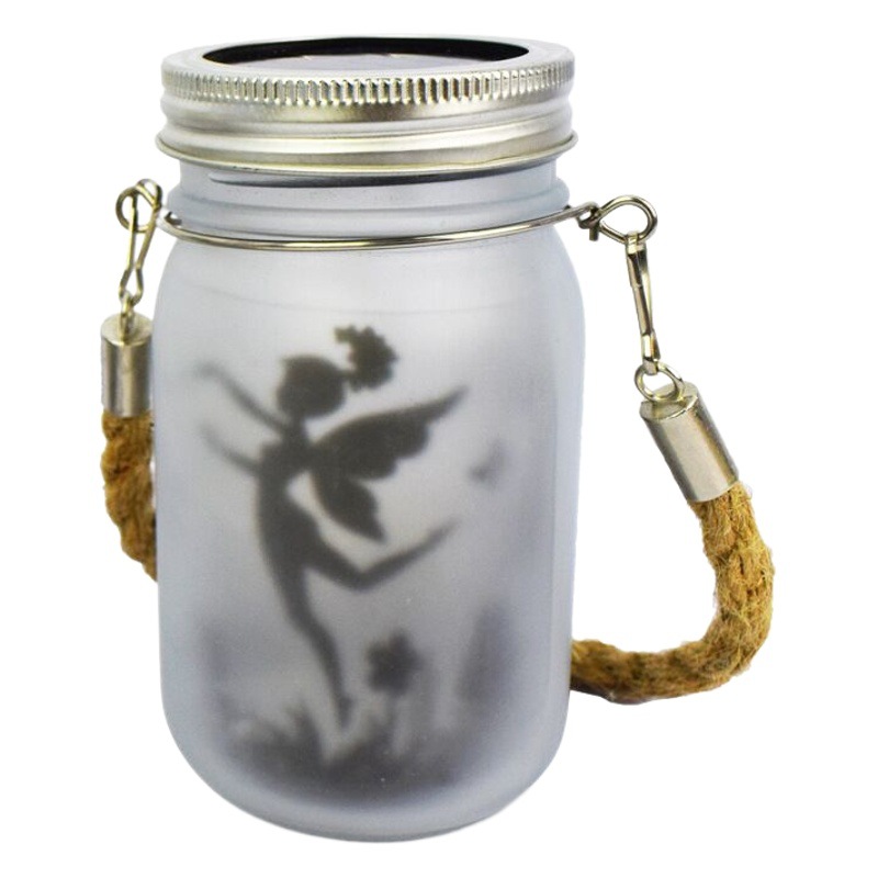 Solar impermeable lámpara de jardín al aire libre decorativo botella de vidrio de hadas botella esmerilada Star Garden Elf Night Light