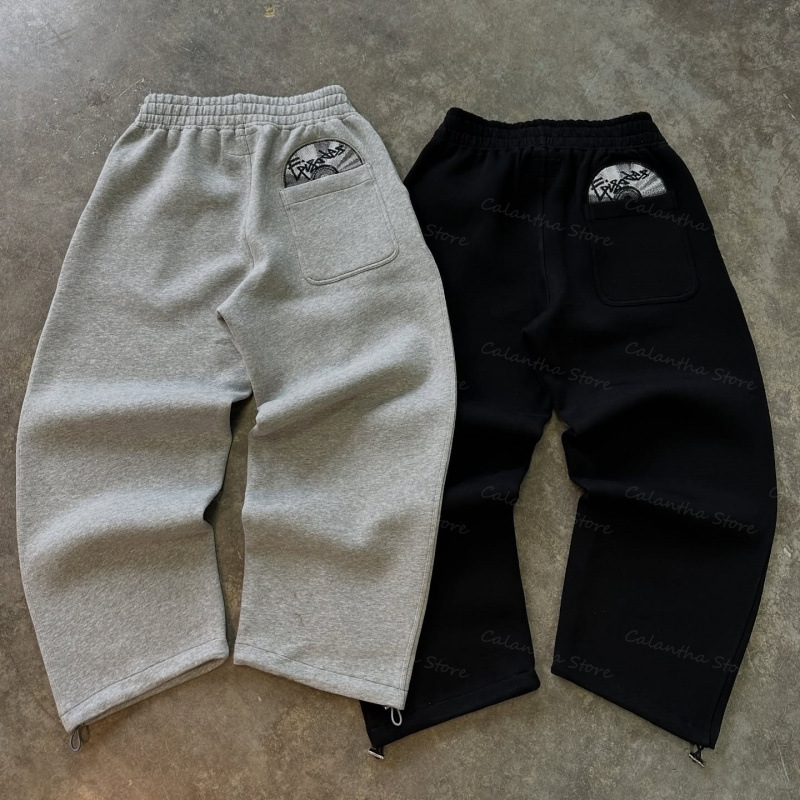 Cross-Border European and American Trendy Brand Embroidered Casual Pants for Men, New High Street Fashion Design Sweatpants, Loose and Versatile Jogger Pants