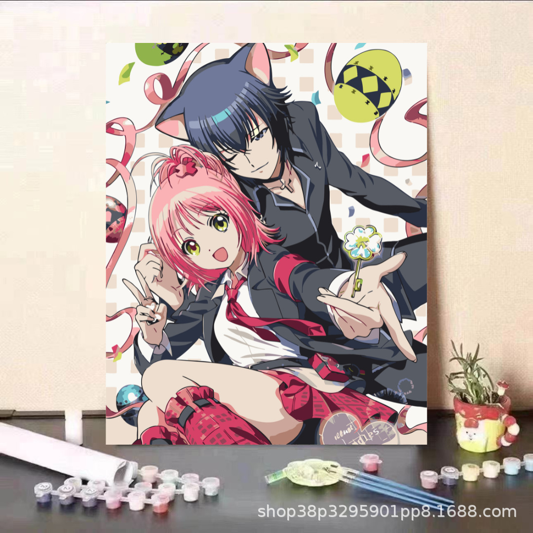 Guardia dulce serie de animación de pintura al óleo digital DIY moderna minimalista para niños fábricas de pintura al óleo de relleno al por mayor