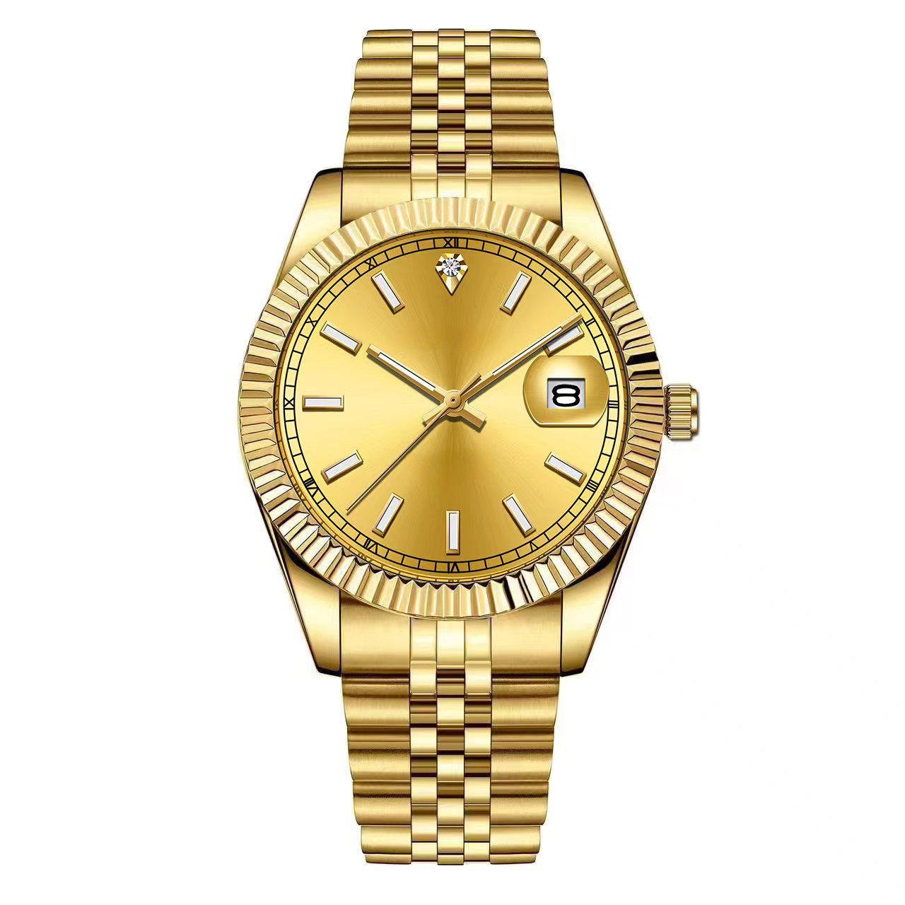 Đồng hồ nam quartz mặt tròn dây da chống nước lịch đơn phát quang