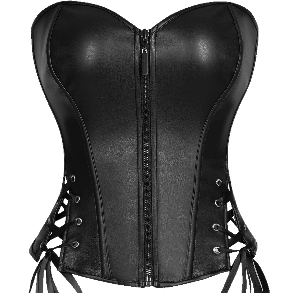 Black Punk Hot Girl Wind Tie Belt Belt Body Tape Bow Body Top Zipper Body Top de alta calidad