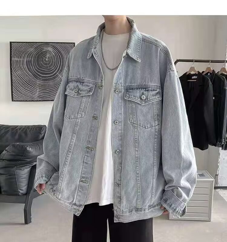 Denim Jacket For Men, Button Cardigan Style, Loose Versatile Top_voghion.com