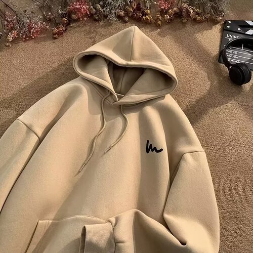 Men's Hooded Sweatshirt, Spring and Autumn Season, Ins Hong Style, Loose Fit, Trendy Brand, Letter Print, Versatile Jacket