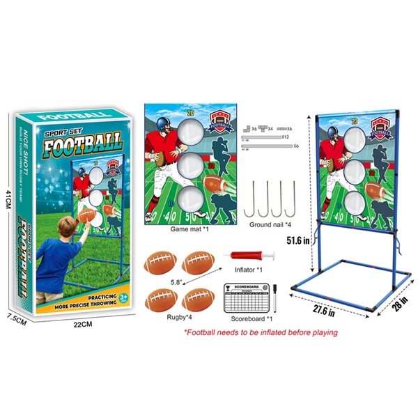 Cross-Border New 3-Hole Rugby Throwing Set Indoor and Outdoor Kidsren's Entertainment Sports Toys