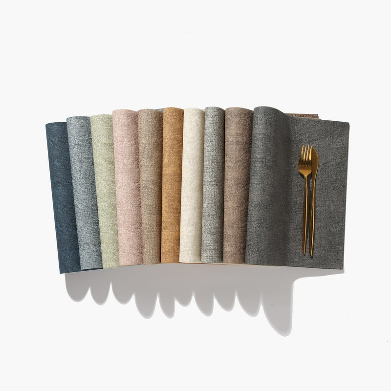 Nordic INS Strukturiertes quadratisches Tischset aus Leder, doppelseitig, für Zuhause, Hotel, Western Dining, wasserdicht, wärmeisolierende Matte_voghion.com